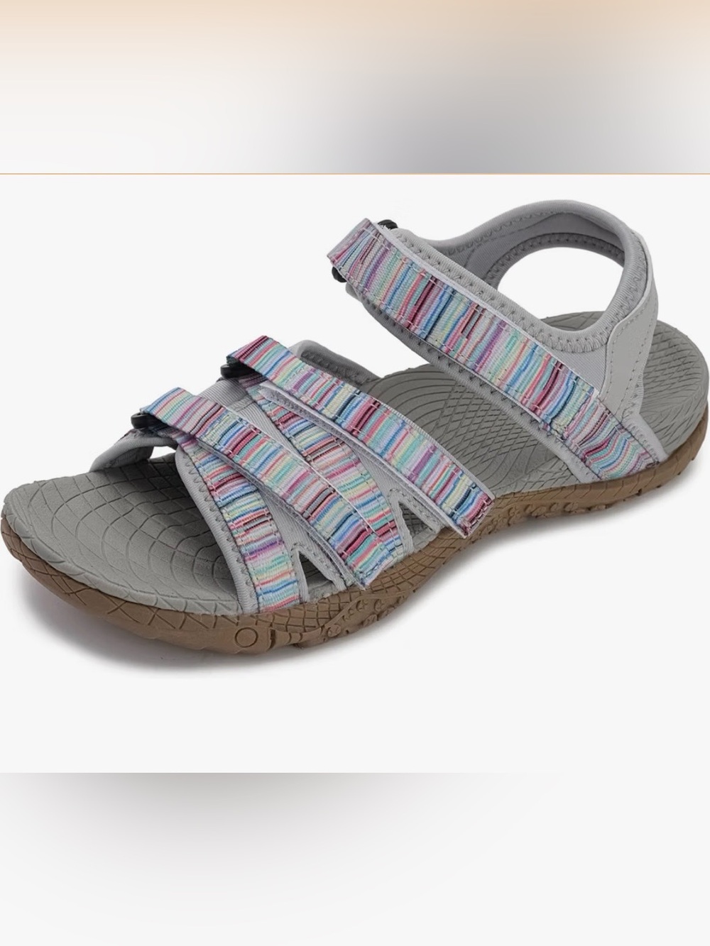 Women’s Multi-Color Strappy Sandal. Sz 7.